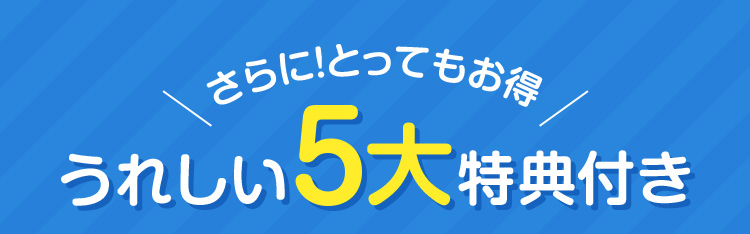 さらに！とってもお得うれしい5大特典付き